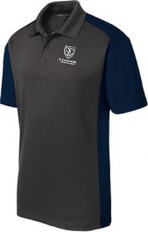 Colorblock Micropique Sport-Wick Polo, Navy/Grey